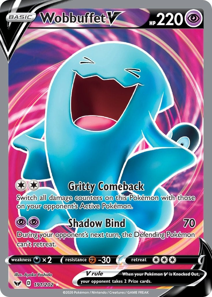 Image for Wobbuffet V (Full Art) (191/202) (SWSH01: Sword & Shield Base Set) (SWSH01) - Pokemon