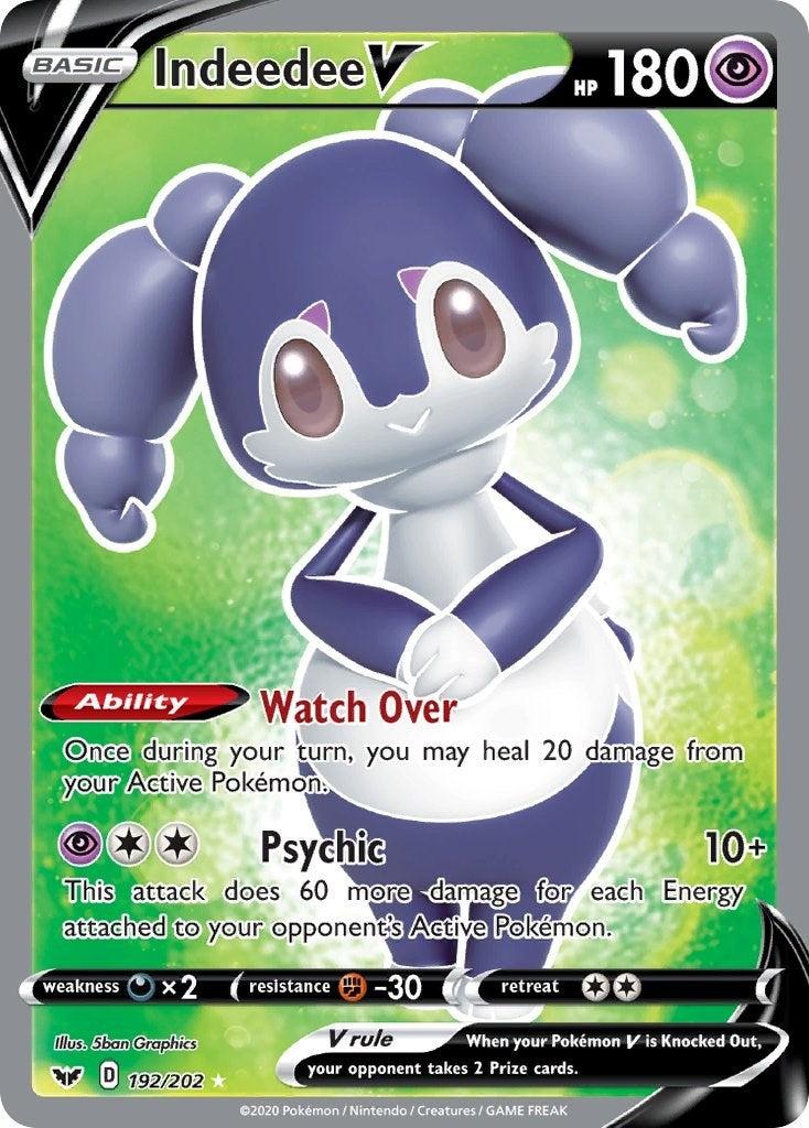 Image for Indeedee V (Full Art) (192/202) (SWSH01: Sword & Shield Base Set) (SWSH01) - Pokemon