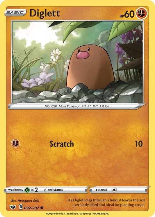 Image for Diglett (092/202) (SWSH01: Sword & Shield Base Set) (SWSH01) - Pokemon
