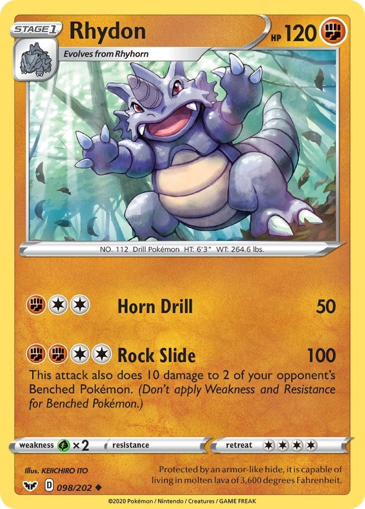 Image for Rhydon (098/202) (SWSH01: Sword & Shield Base Set) (SWSH01) - Pokemon