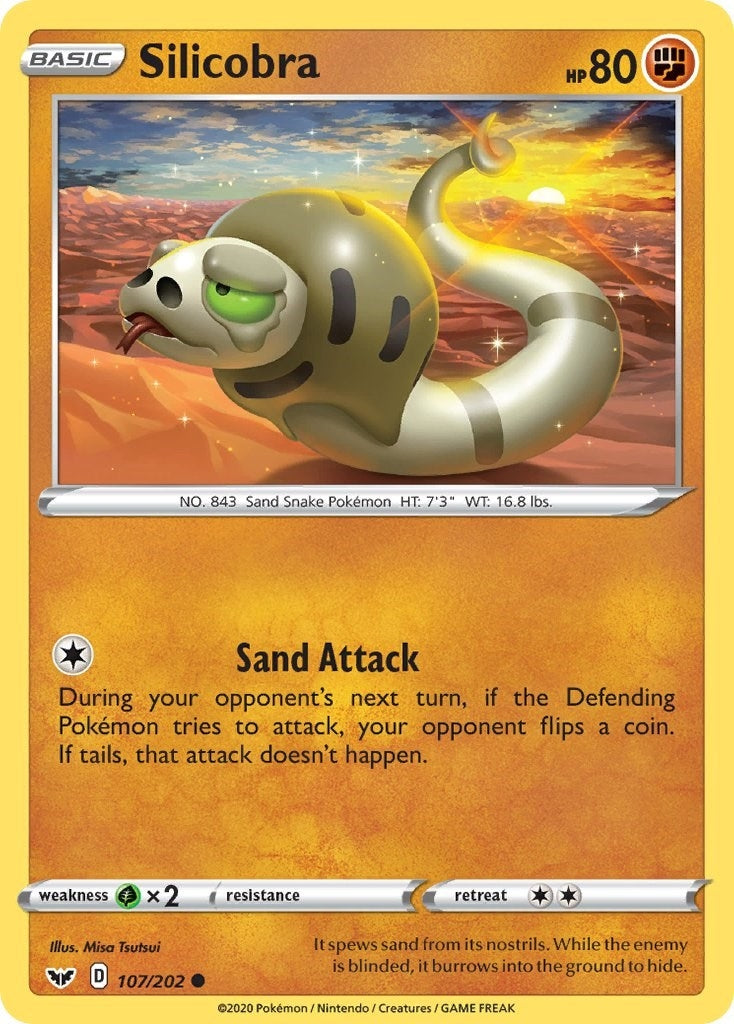 Image for Silicobra (107) (107/202) (SWSH01: Sword & Shield Base Set) (SWSH01) - Pokemon