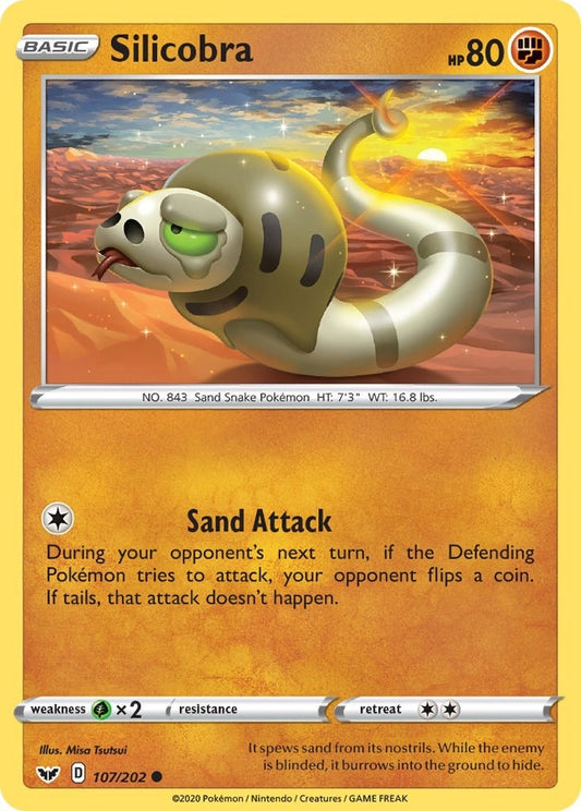 Image for Silicobra (107) (107/202) (SWSH01: Sword & Shield Base Set) (SWSH01) - Pokemon