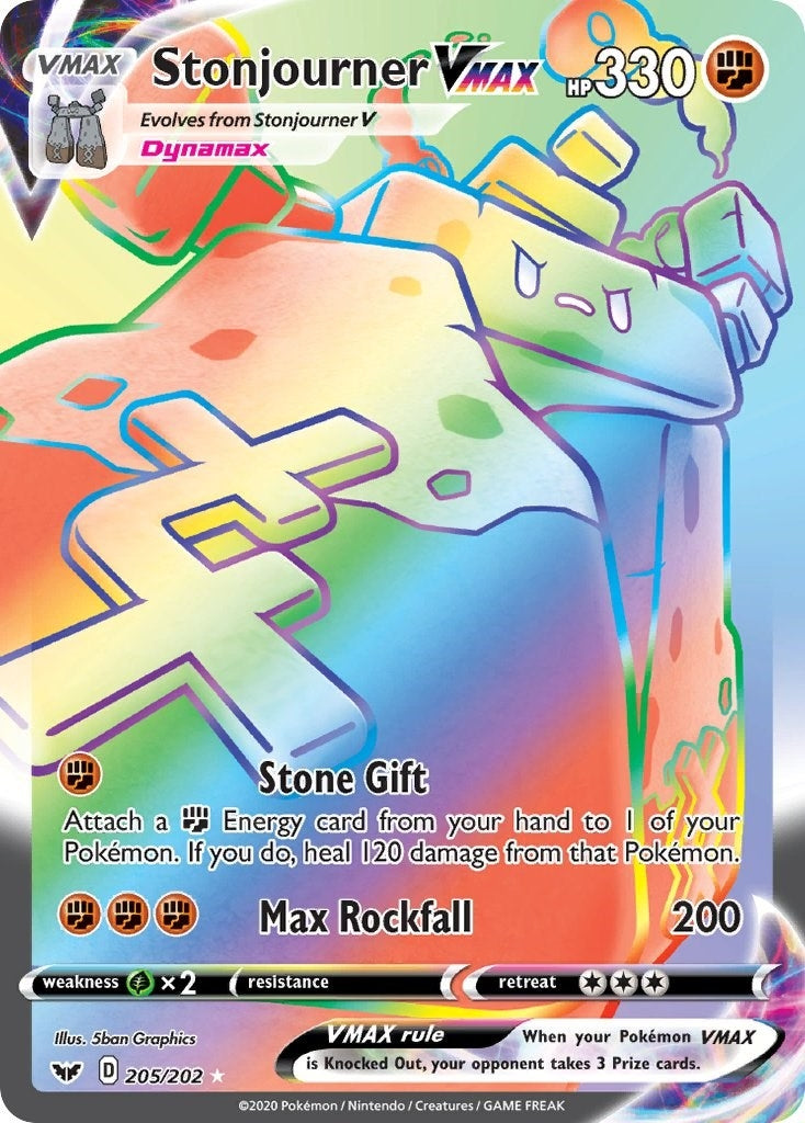 Image for Stonjourner VMAX (Secret) (205/202) (SWSH01: Sword & Shield Base Set) (SWSH01) - Pokemon