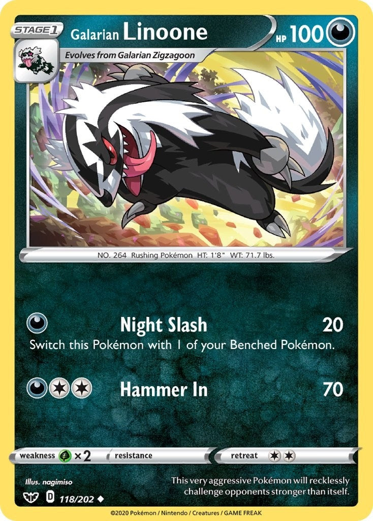 Image for Galarian Linoone (118/202) (SWSH01: Sword & Shield Base Set) (SWSH01) - Pokemon