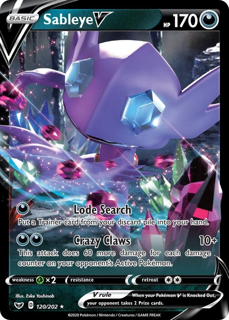 Image for Sableye V (120/202) (SWSH01: Sword & Shield Base Set) (SWSH01) - Pokemon