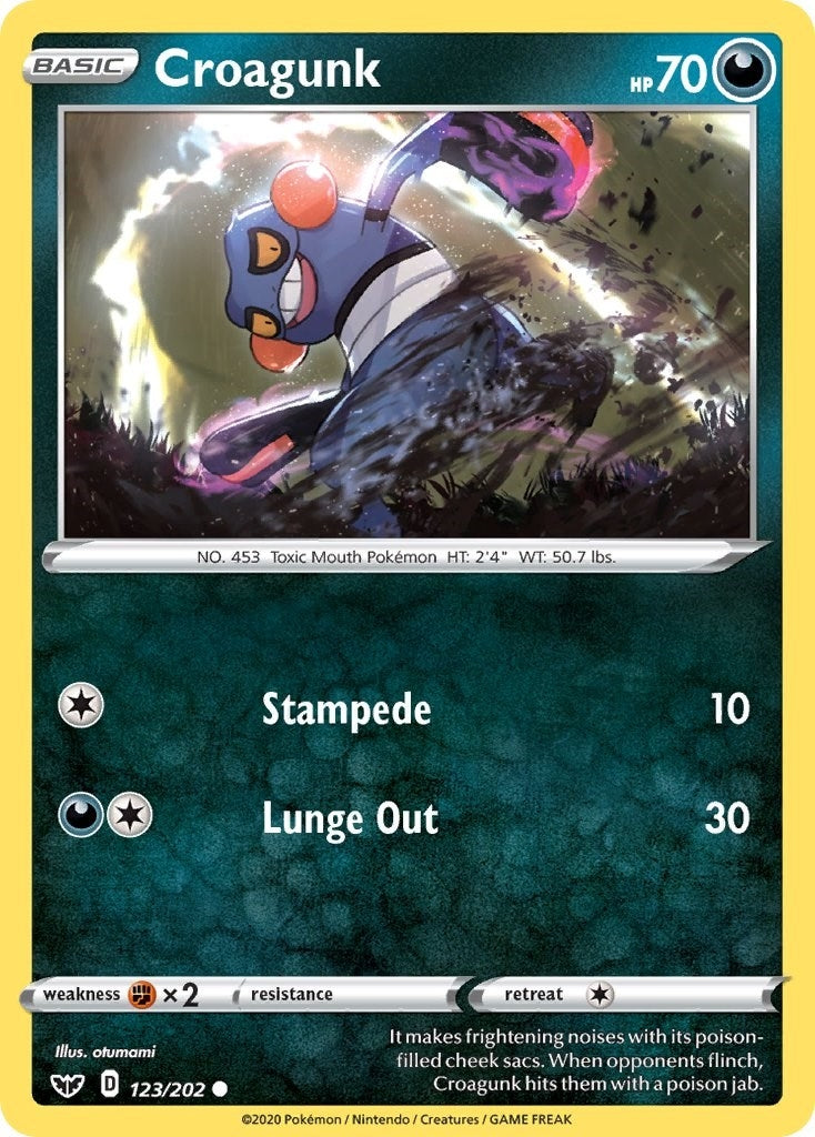 Image for Croagunk (123/202) (SWSH01: Sword & Shield Base Set) (SWSH01) - Pokemon
