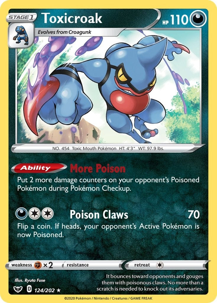 Image for Toxicroak (124/202) (SWSH01: Sword & Shield Base Set) (SWSH01) - Pokemon