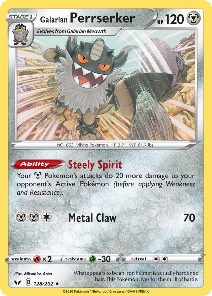 Image for Galarian Perrserker (128/202) (SWSH01: Sword & Shield Base Set) (SWSH01) - Pokemon