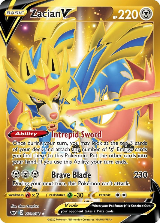 Image for Zacian V (Secret) (211/202) (SWSH01: Sword & Shield Base Set) (SWSH01) - Pokemon