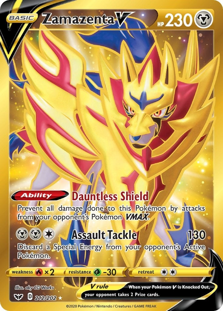 Image for Zamazenta V (Secret) (212/202) (SWSH01: Sword & Shield Base Set) (SWSH01) - Pokemon