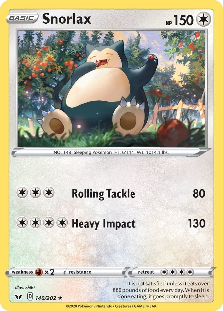 Image for Snorlax (140/202) (SWSH01: Sword & Shield Base Set) (SWSH01) - Pokemon
