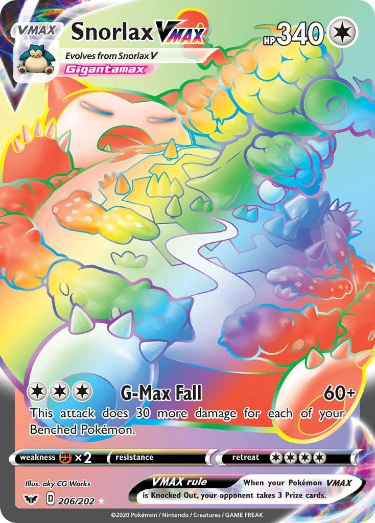 Image for Snorlax VMAX (Secret) (206/202) (SWSH01: Sword & Shield Base Set) (SWSH01) - Pokemon