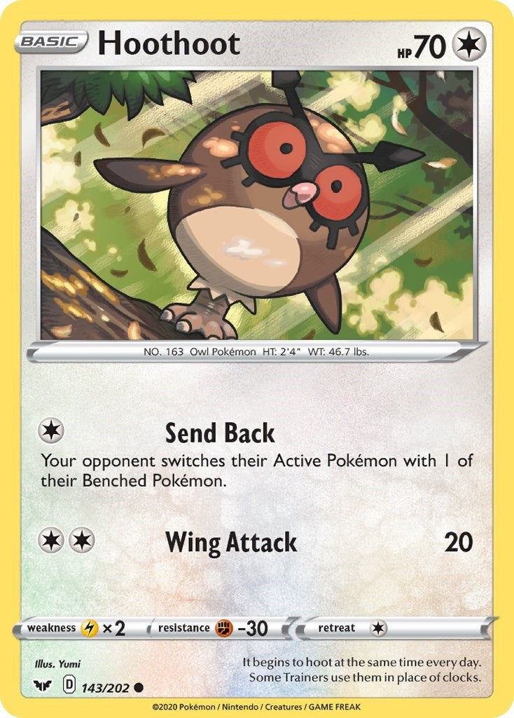 Image for Hoothoot (143/202) (SWSH01: Sword & Shield Base Set) (SWSH01) - Pokemon