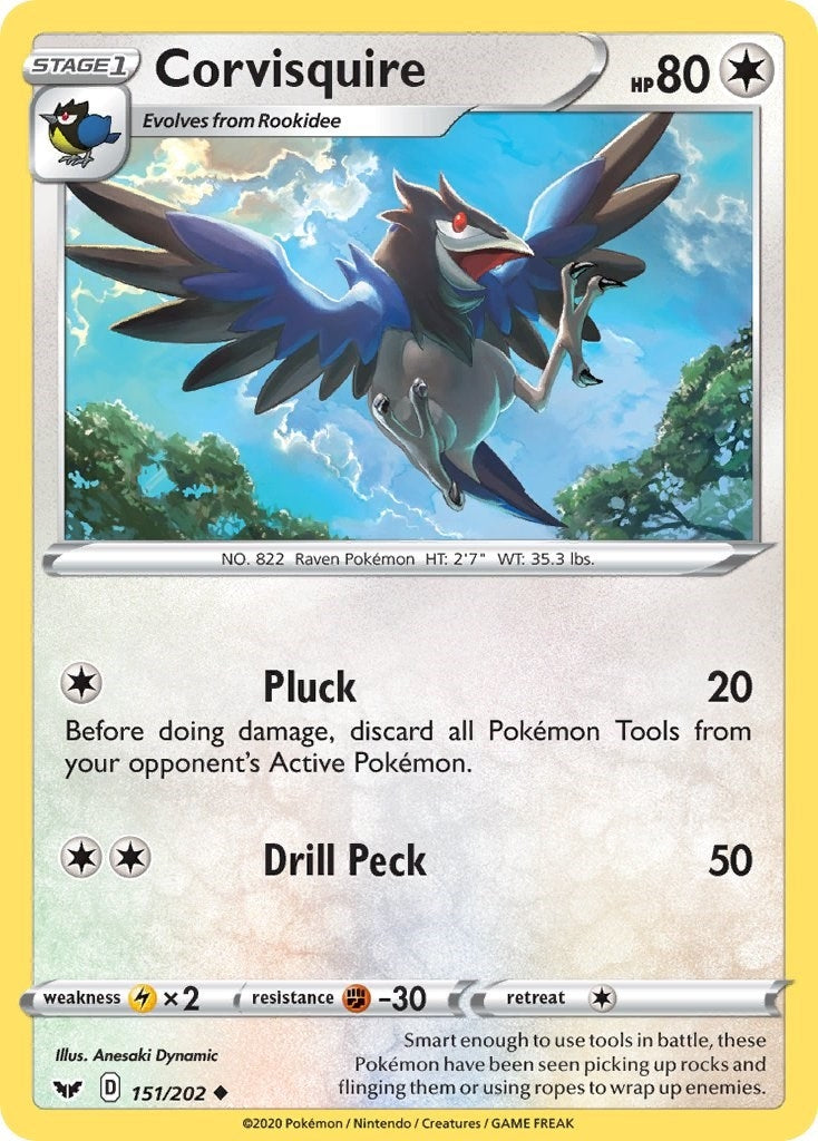 Image for Corvisquire (151/202) (SWSH01: Sword & Shield Base Set) (SWSH01) - Pokemon