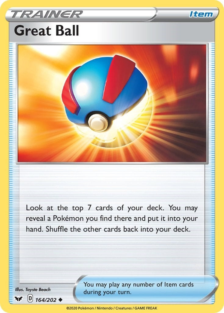 Image for Great Ball (164/202) (SWSH01: Sword & Shield Base Set) (SWSH01) - Pokemon