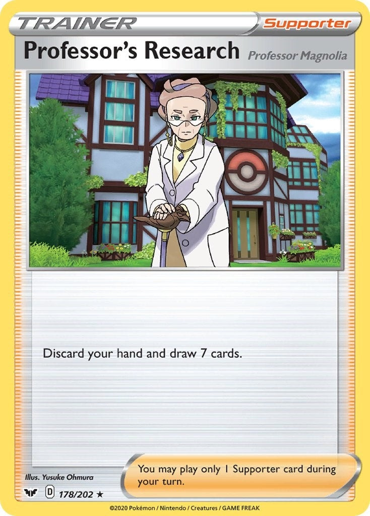 Image for Professor's Research [Professor Magnolia] (178/202) (SWSH01: Sword & Shield Base Set) (SWSH01) - Pokemon