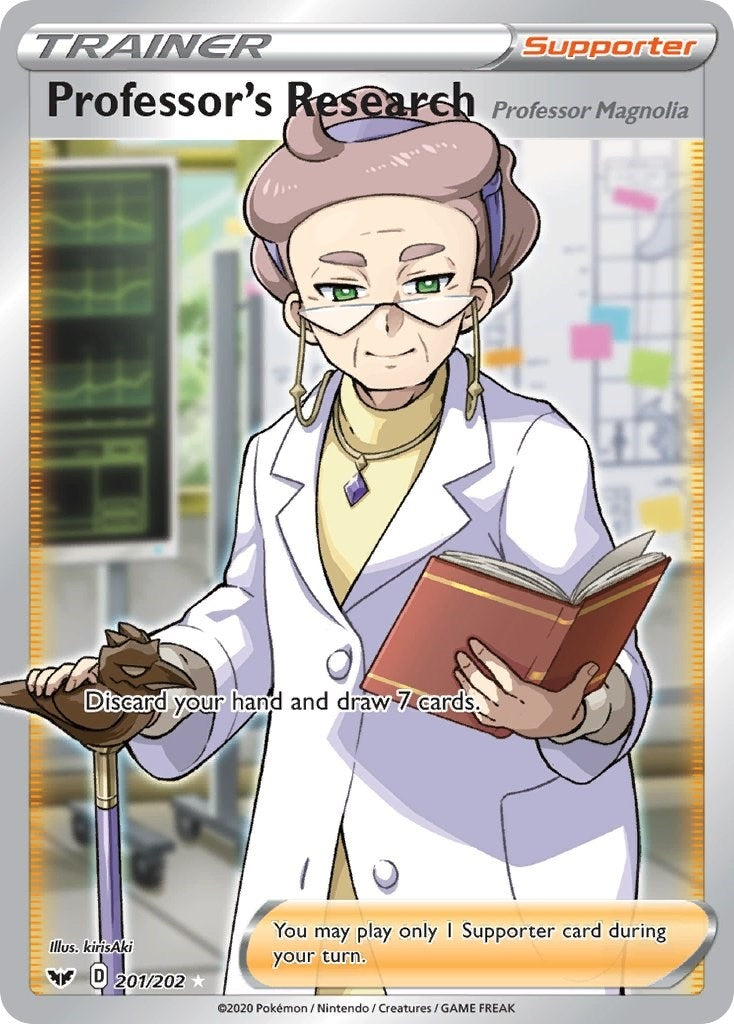 Image for Professor's Research [Professor Magnolia] (Full Art) (201/202) (SWSH01: Sword & Shield Base Set) (SWSH01) - Pokemon