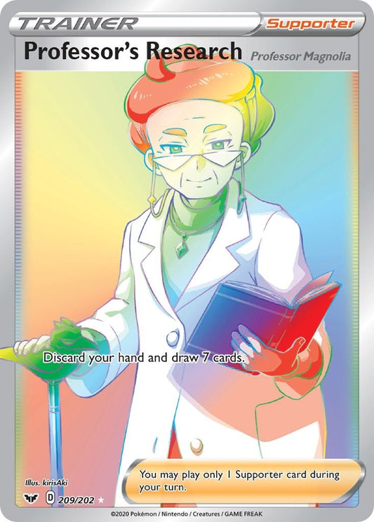 Image for Professor's Research [Professor Magnolia] (Secret) (209/202) (SWSH01: Sword & Shield Base Set) (SWSH01) - Pokemon
