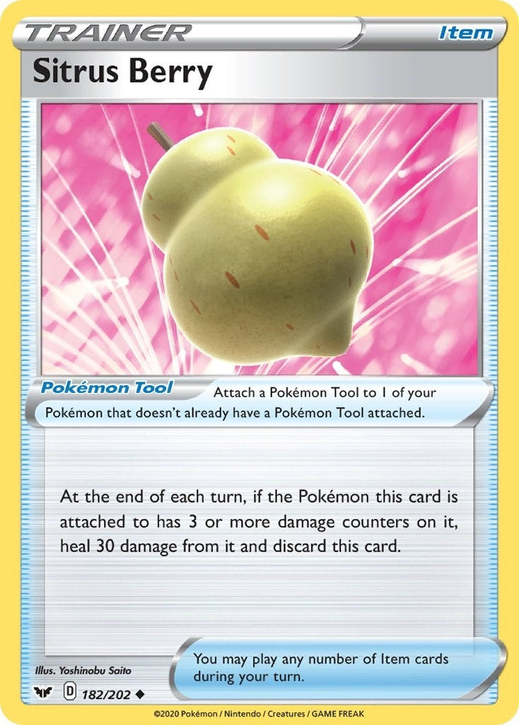 Image for Sitrus Berry (182/202) (SWSH01: Sword & Shield Base Set) (SWSH01) - Pokemon