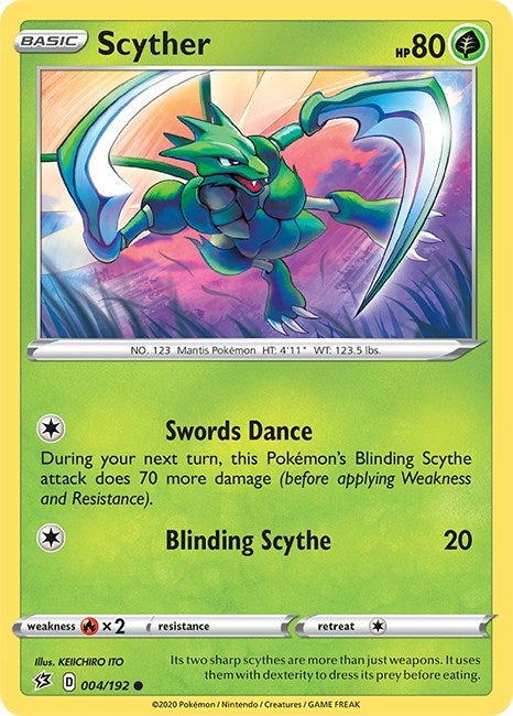 Image for Scyther (004/192) (SWSH02: Rebel Clash) (SWSH02) - Pokemon