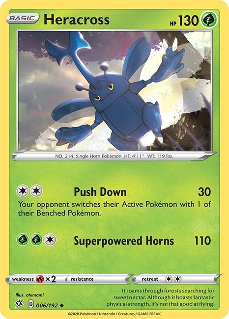 Image for Heracross (006/192) (SWSH02: Rebel Clash) (SWSH02) - Pokemon
