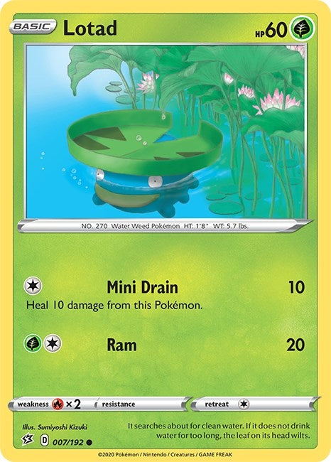 Image for Lotad (007/192) (SWSH02: Rebel Clash) (SWSH02) - Pokemon