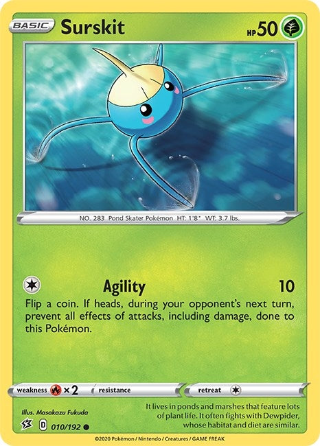 Image for Surskit (010/192) (SWSH02: Rebel Clash) (SWSH02) - Pokemon