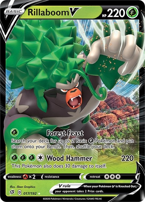 Image for Rillaboom V (017/192) (SWSH02: Rebel Clash) (SWSH02) - Pokemon