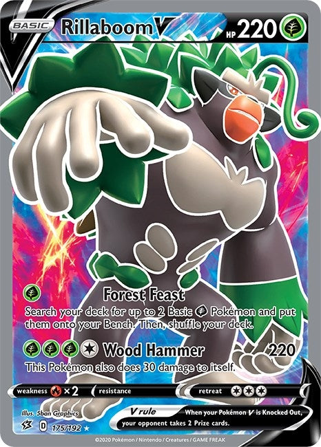 Image for Rillaboom V (Full Art) (175/192) (SWSH02: Rebel Clash) (SWSH02) - Pokemon