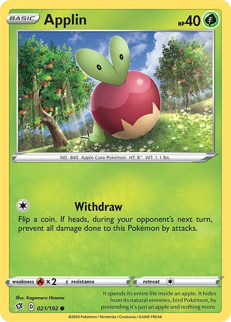 Image for Applin (21) (021/192) (SWSH02: Rebel Clash) (SWSH02) - Pokemon