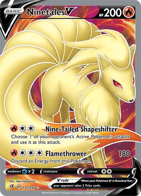 Image for Ninetales V (Full Art) (177/192) (SWSH02: Rebel Clash) (SWSH02) - Pokemon