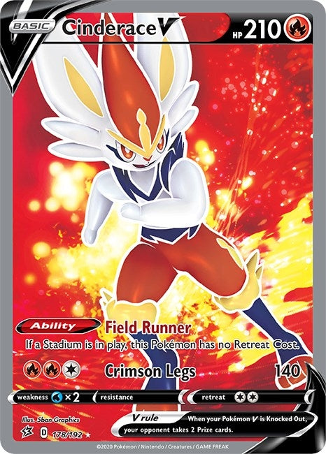 Image for Cinderace V (Full Art) (178/192) (SWSH02: Rebel Clash) (SWSH02) - Pokemon