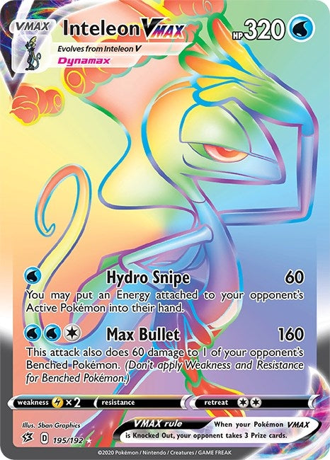 Image for Inteleon VMAX (Secret) (195/192) (SWSH02: Rebel Clash) (SWSH02) - Pokemon