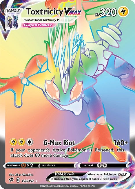 Image for Toxtricity VMAX (Secret) (196/192) (SWSH02: Rebel Clash) (SWSH02) - Pokemon