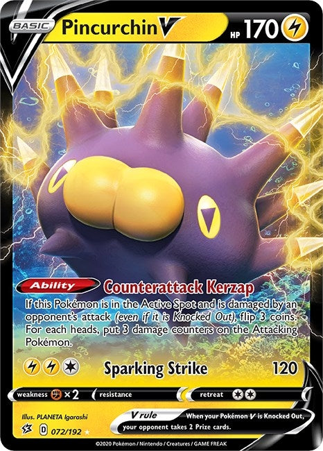 Image for Pincurchin V (072/192) (SWSH02: Rebel Clash) (SWSH02) - Pokemon
