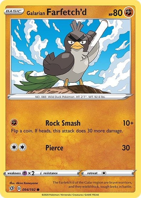 Image for Galarian Farfetch'd (094/192) (SWSH02: Rebel Clash) (SWSH02) - Pokemon