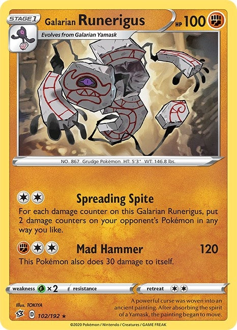 Image for Galarian Runerigus (102/192) (SWSH02: Rebel Clash) (SWSH02) - Pokemon