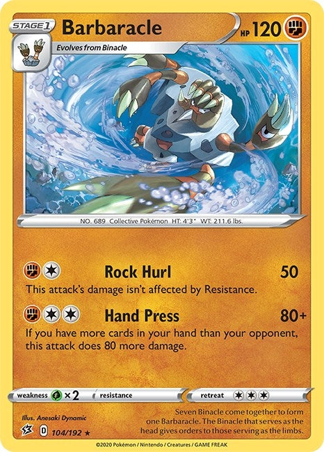 Image for Barbaracle (104/192) (SWSH02: Rebel Clash) (SWSH02) - Pokemon