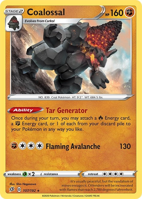 Image for Coalossal (107/192) (SWSH02: Rebel Clash) (SWSH02) - Pokemon