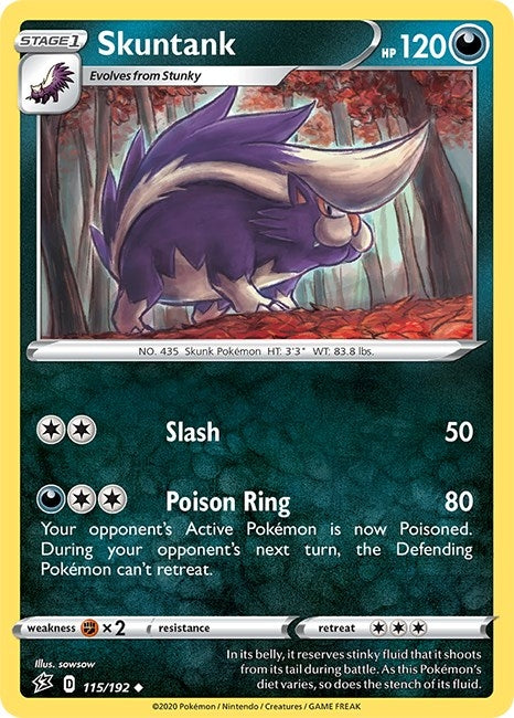Image for Skuntank (115/192) (SWSH02: Rebel Clash) (SWSH02) - Pokemon