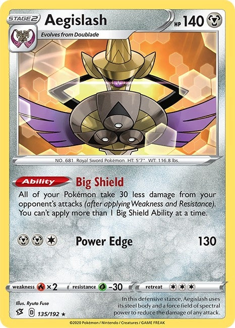 Image for Aegislash (135/192) (SWSH02: Rebel Clash) (SWSH02) - Pokemon