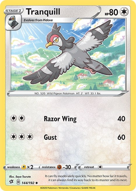 Image for Tranquill (144/192) (SWSH02: Rebel Clash) (SWSH02) - Pokemon