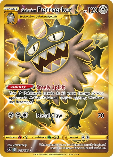 Image for Galarian Perrserker (Secret) (205/192) (SWSH02: Rebel Clash) (SWSH02) - Pokemon