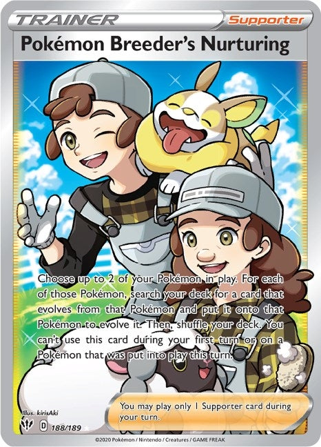 Image for Pokemon Breeder's Nurturing (Full Art) (188/189) (SWSH03: Darkness Ablaze) (SWSH03) - Pokemon