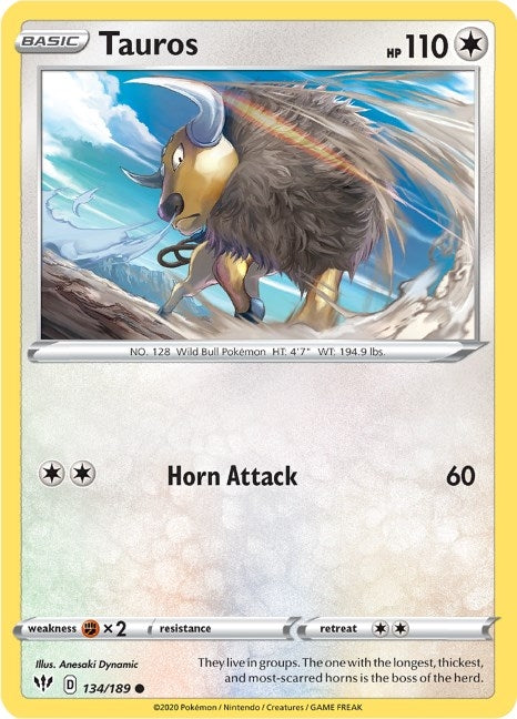 Image for Tauros (134/189) (SWSH03: Darkness Ablaze) (SWSH03) - Pokemon