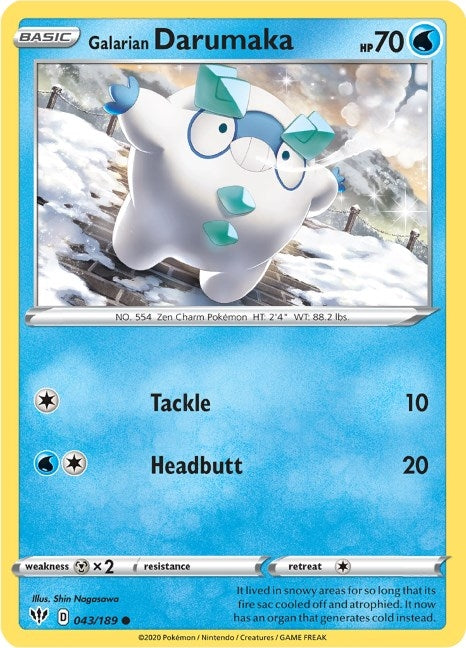 Image for Galarian Darumaka (043/189) (SWSH03: Darkness Ablaze) (SWSH03) - Pokemon
