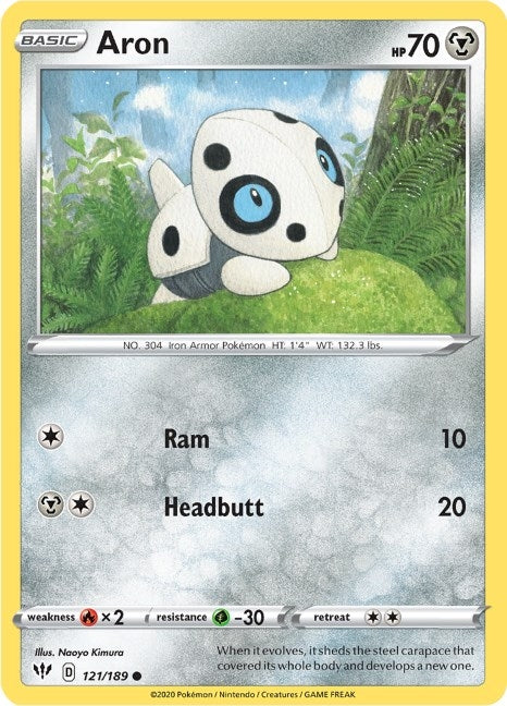 Image for Aron (121/189) (SWSH03: Darkness Ablaze) (SWSH03) - Pokemon