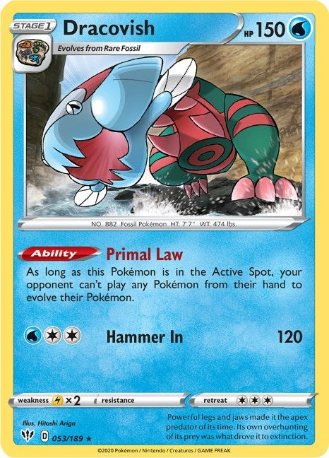 Image for Dracovish (053/189) (SWSH03: Darkness Ablaze) (SWSH03) - Pokemon