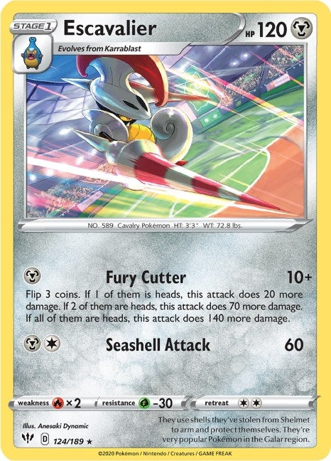Image for Escavalier (124/189) (SWSH03: Darkness Ablaze) (SWSH03) - Pokemon