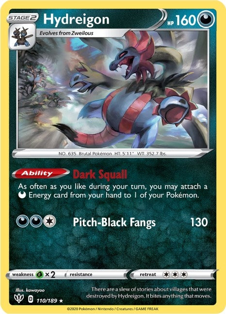 Image for Hydreigon (110/189) (SWSH03: Darkness Ablaze) (SWSH03) - Pokemon